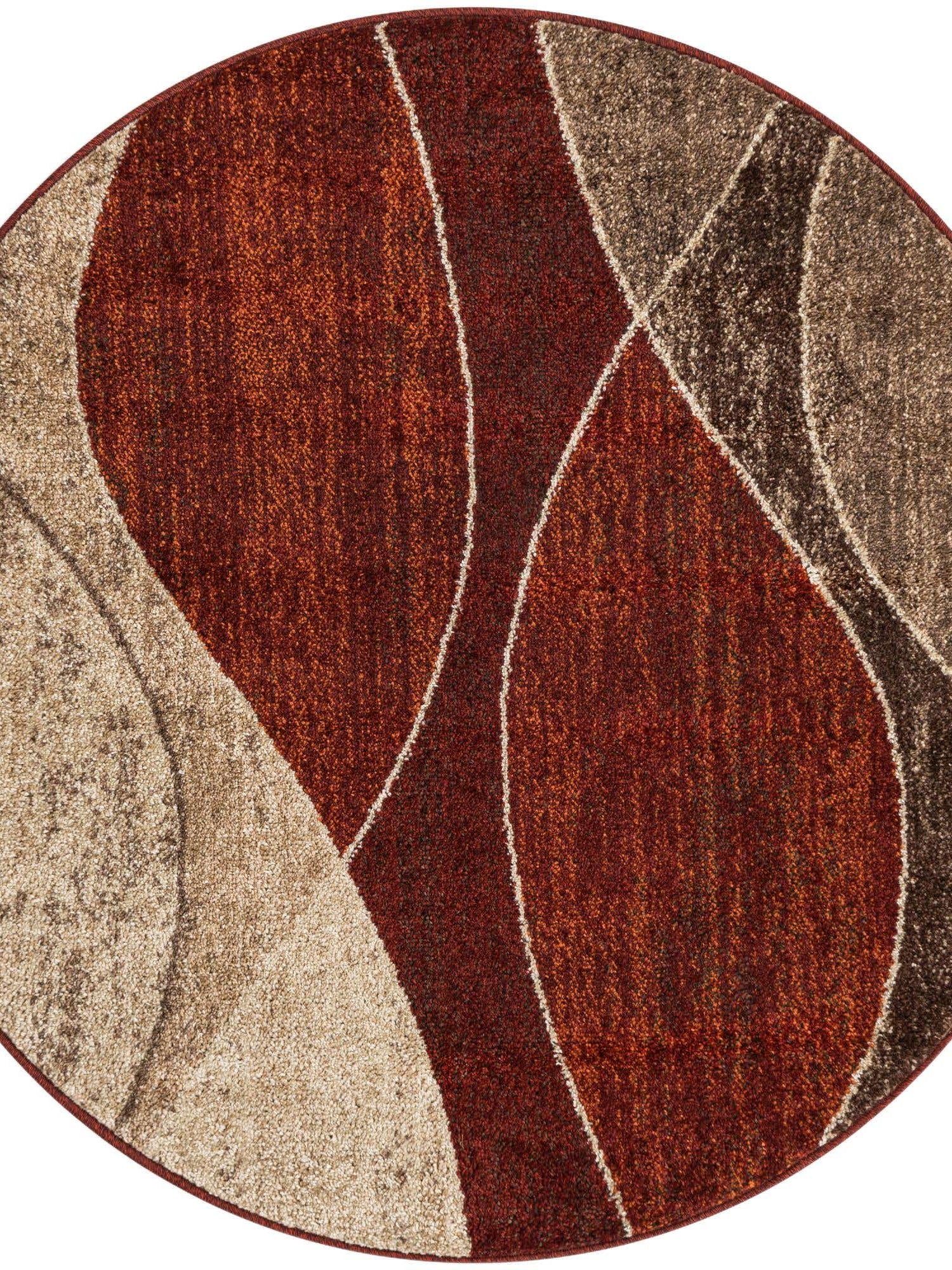 Multicolor 4' 1 x 4' 1 Autumn Round Area Rug 100% Polypropylene Durable Jute Backing Living Dining Room Bedroom Office Modern Decor Carpet for Sale at Rug Engine