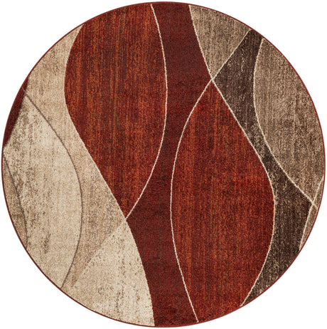 Multicolor 6' 1 x 6' 1 Autumn Round Area Rug 100% Polypropylene Durable Jute Backing Living Dining Room Bedroom Office Modern Decor Carpet for Sale at Rug Engine