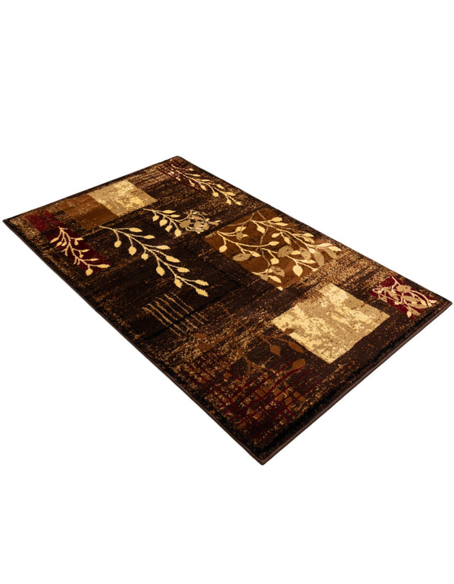 Brown 3' 1 x 5' 3 Cafe Rectangle Area Rug 100% Polypropylene With Cotton Backing Modern Abstract Design Carpet for Home Living Room Dining Office Decor for Sale at Rug Engine