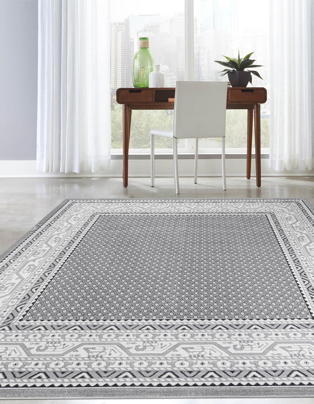 Gray 12' x 12' Williamsburg Square Area Rug 100% Polypropylene With Cotton Backing Durable Easy Clean Stain Resistant Carpet for Sale at Rug Engine