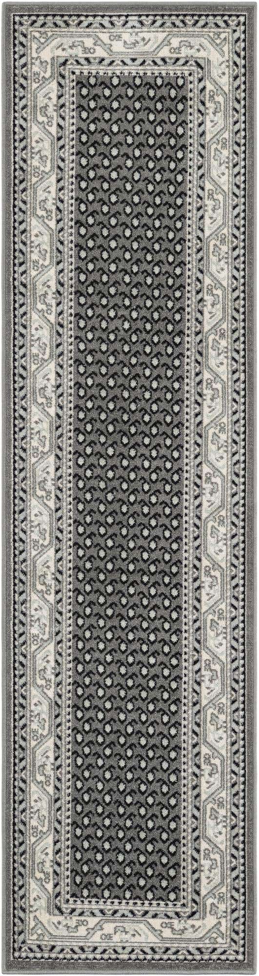 Gray 2' x 8' Williamsburg Runner Area Rug 100% Polypropylene With Cotton Backing Durable Easy Clean Stain Resistant Carpet for Sale at Rug Engine