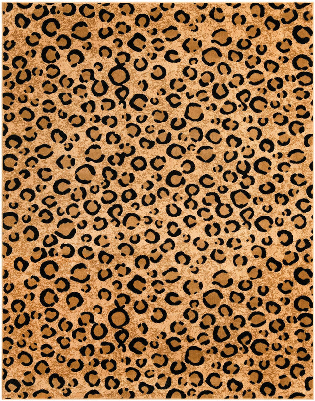 Light Brown 7' 10 x 10' Wildlife Rectangle Area Rug Animal Print Safari Jungle Inspired Carpet for Unique Modern Interior Design for Sale at Rug Engine