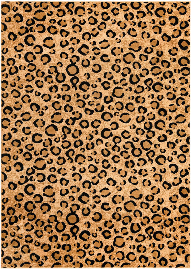Light Brown 7' 10 x 11' Wildlife Rectangle Area Rug Animal Print Safari Jungle Inspired Carpet for Unique Modern Interior Design for Sale at Rug Engine