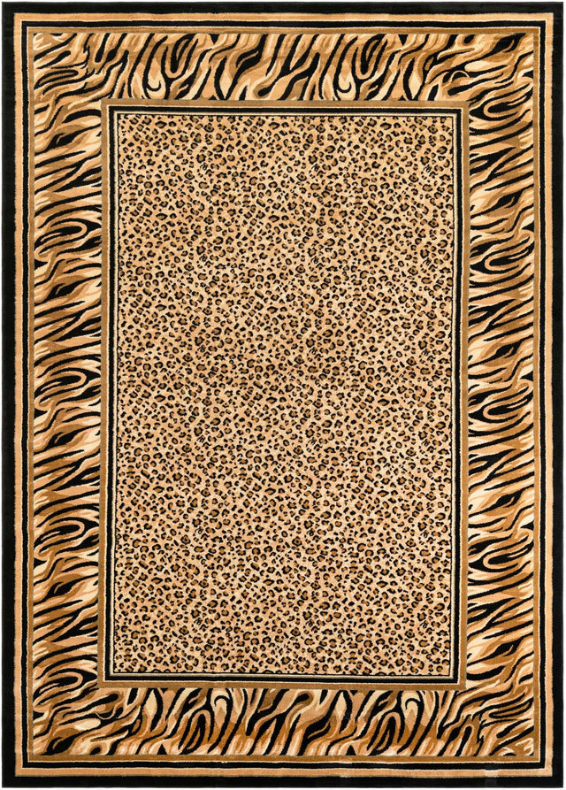 Light Brown 10' x 14' 1 Wildlife Rectangle Area Rug Animal Print Safari Jungle Inspired Carpet for Unique Modern Interior Design for Sale at Rug Engine