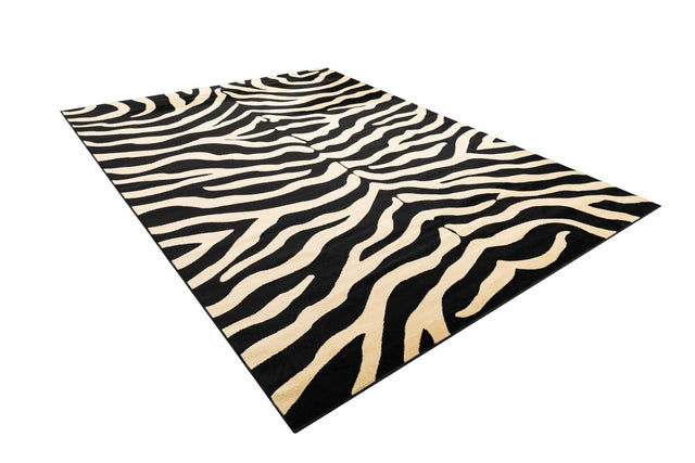 Black 10' x 14' 1 Wildlife Rectangle Area Rug Animal Print Safari Jungle Inspired Carpet for Unique Modern Interior Design for Sale at Rug Engine