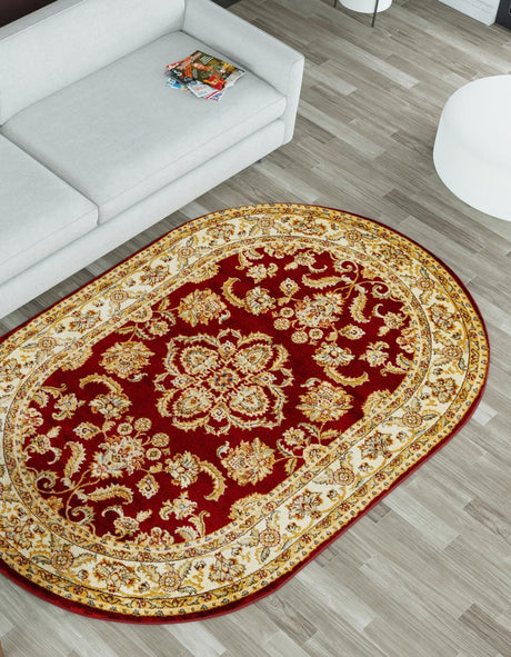 Red 5' 3 x 8' Voyage Oval Area Rug