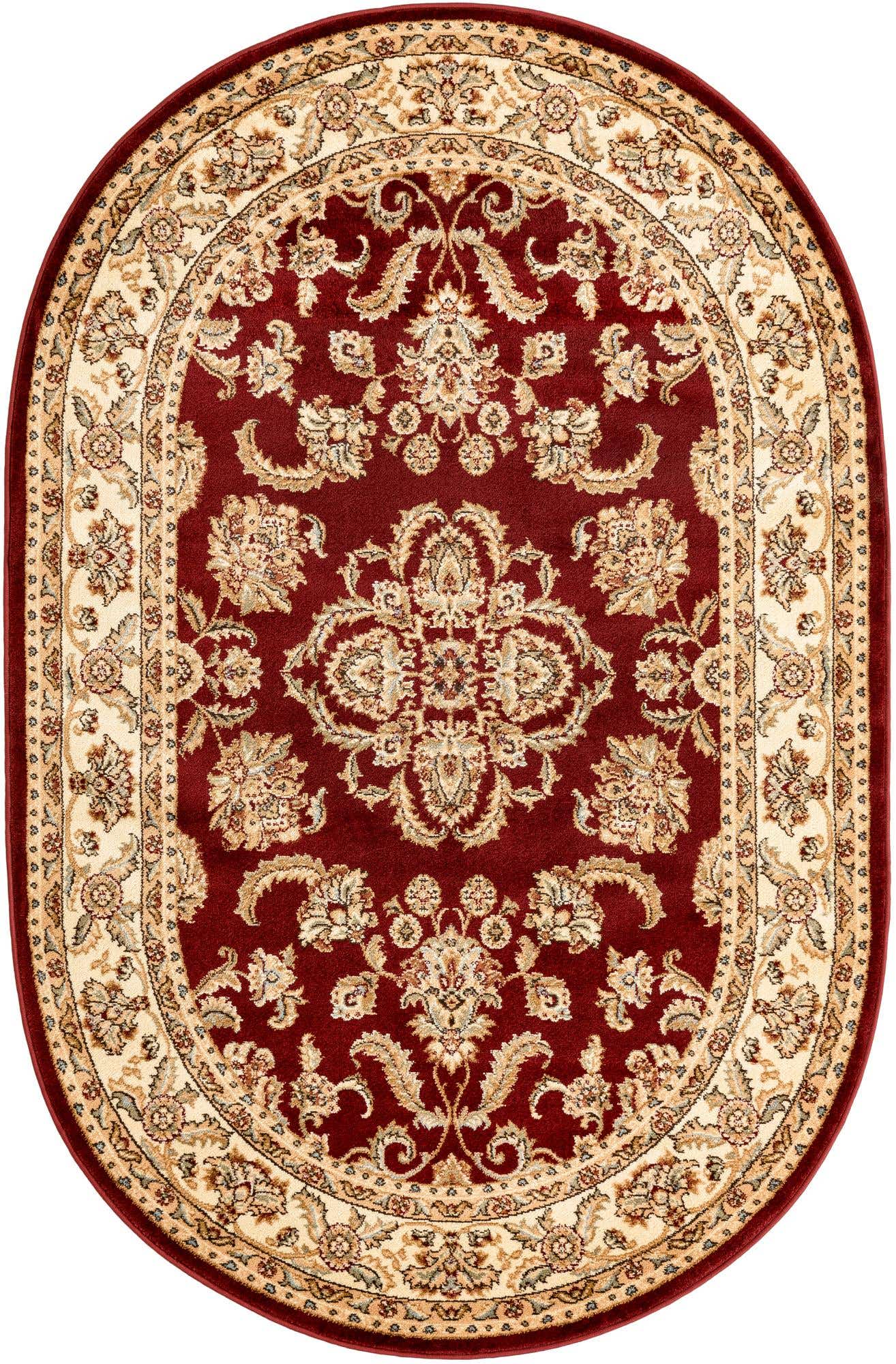 Red 5' 3 x 8' Voyage Oval Area Rug