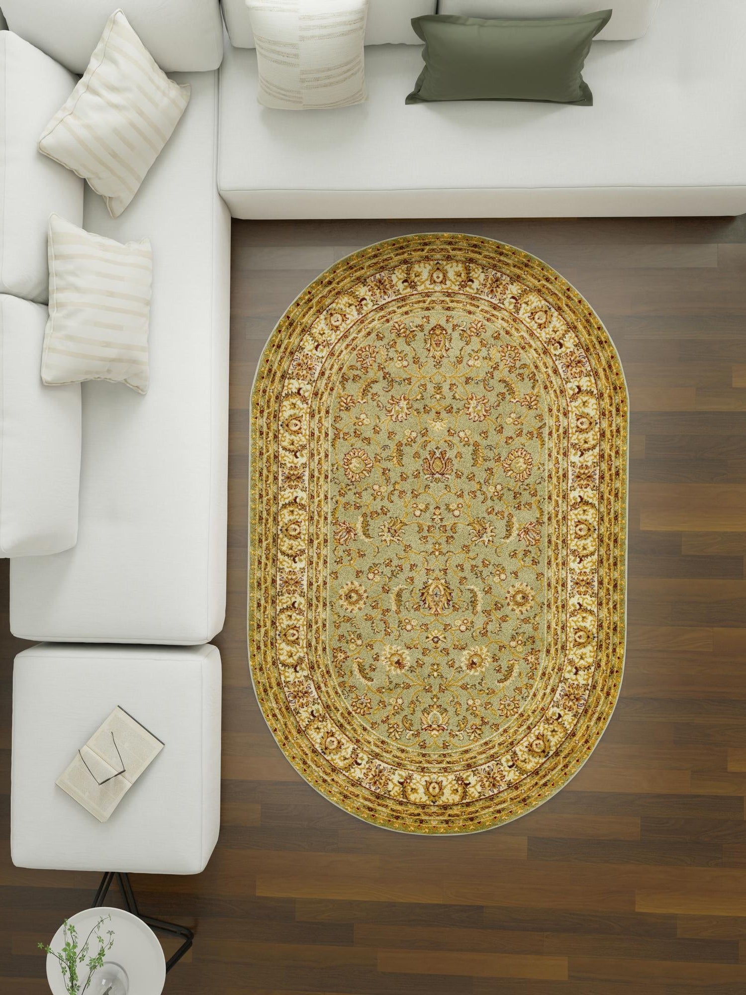 Green 5' 3 x 8' Voyage Oval Area Rug