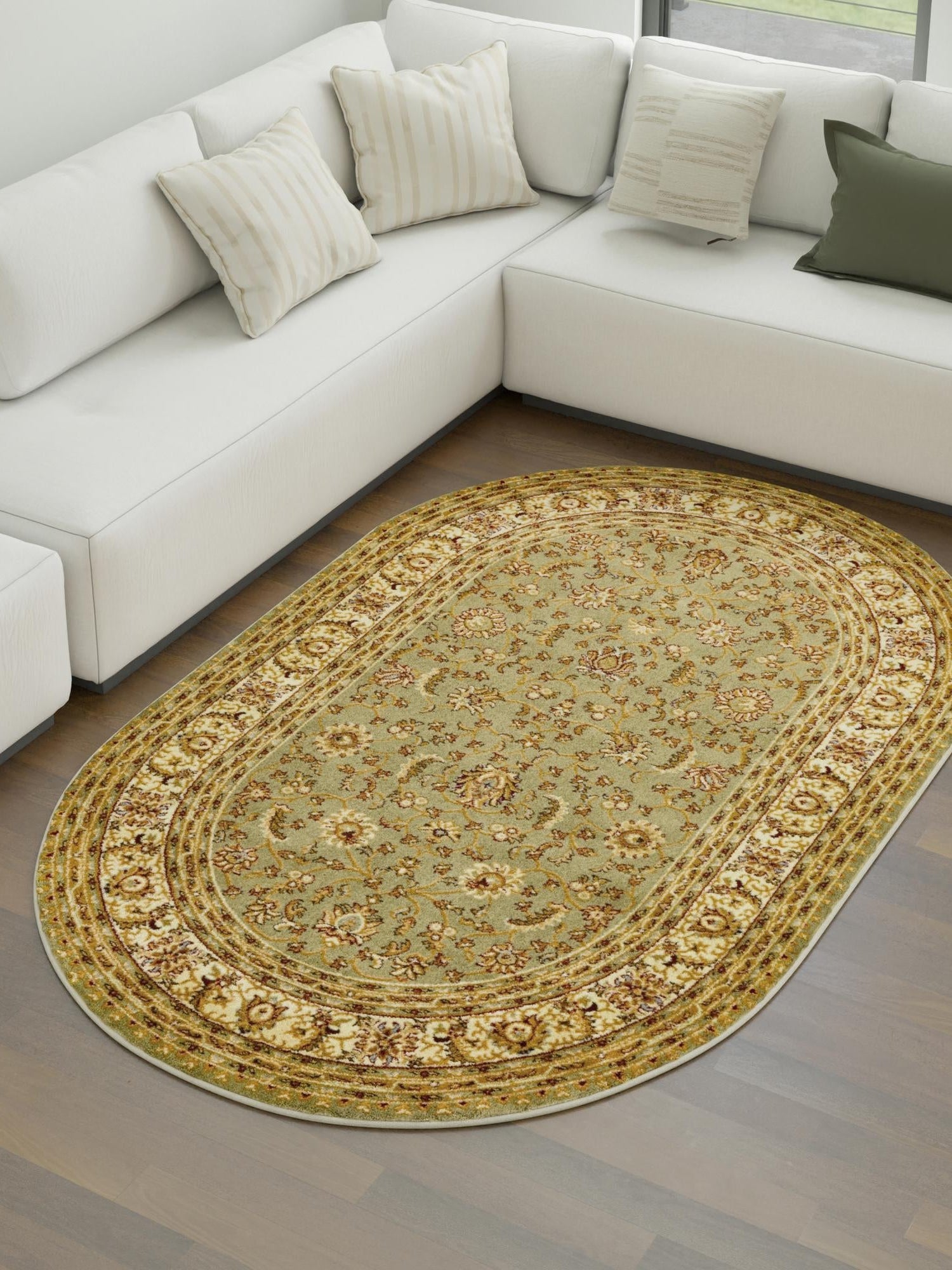 Green 5' 3 x 8' Voyage Oval Area Rug