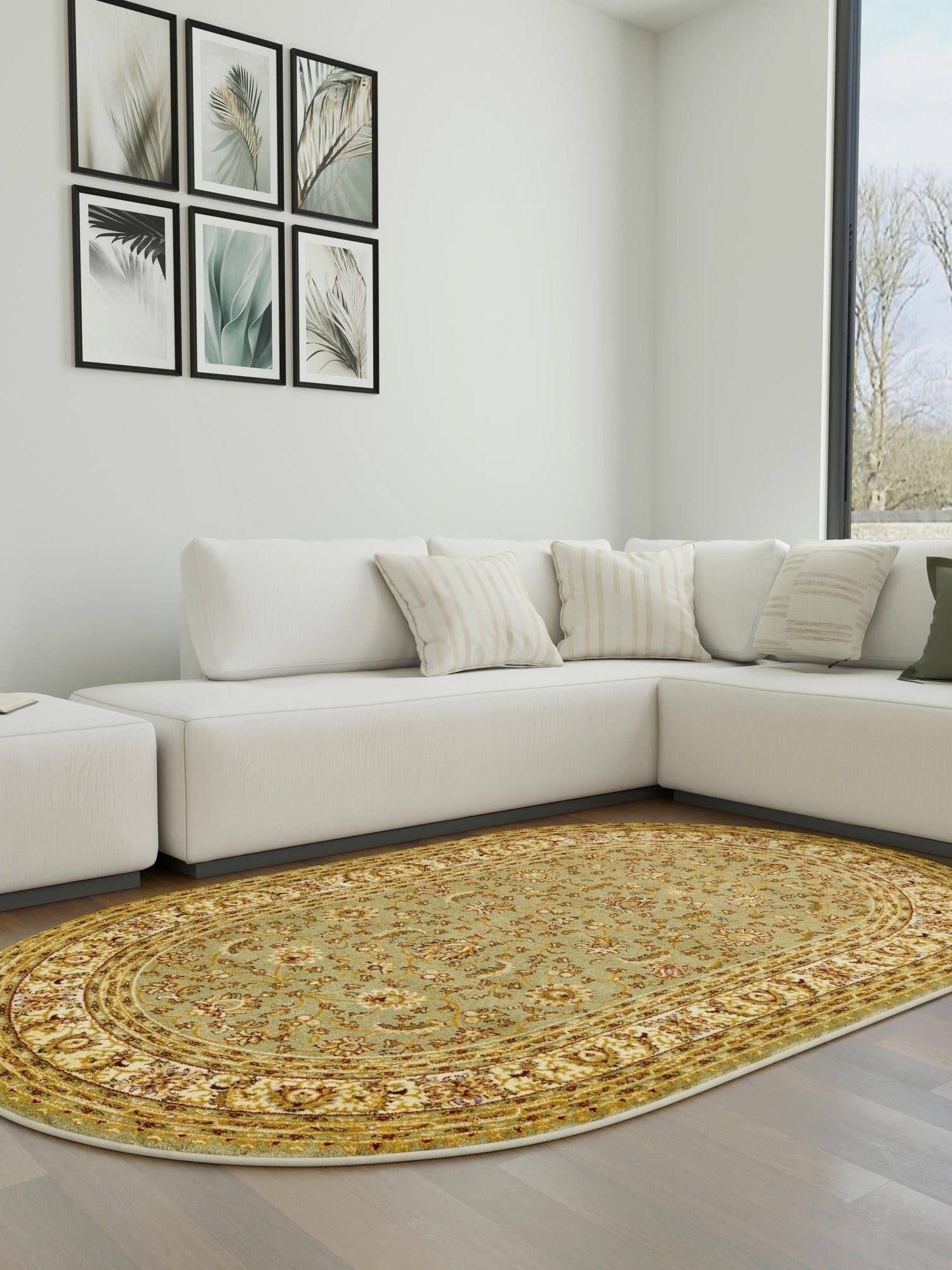 Green 5' 3 x 8' Voyage Oval Area Rug