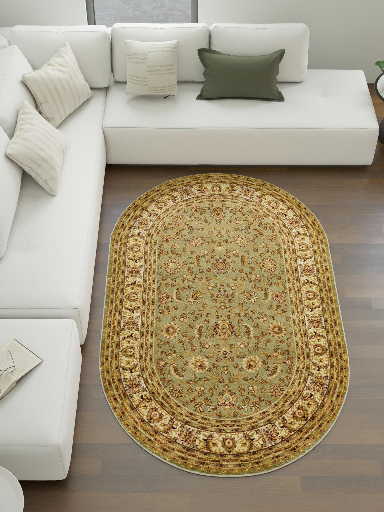 Green 5' 3 x 8' Voyage Oval Area Rug
