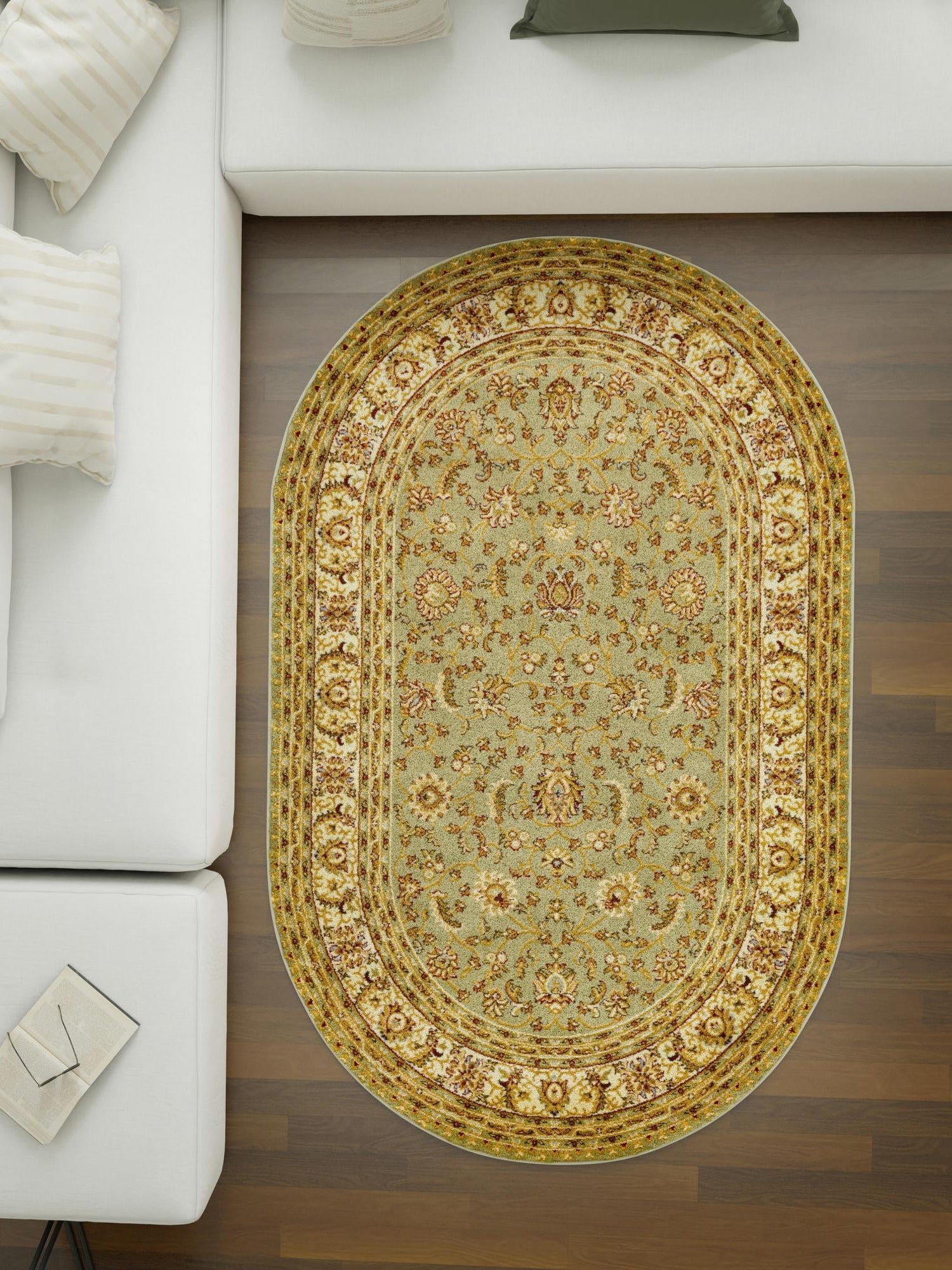 Green 5' 3 x 8' Voyage Oval Area Rug