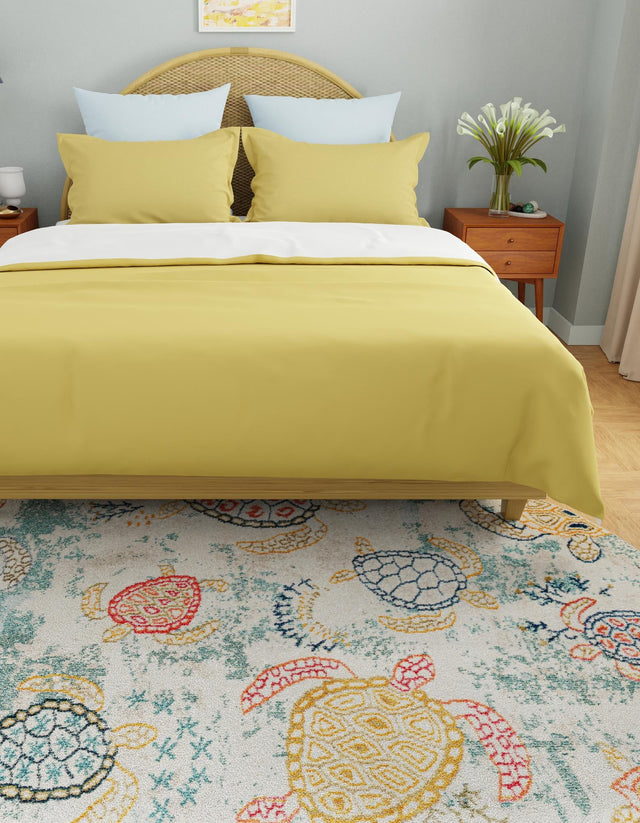 Beige 5' x 8' Positano Oval Area Rug Coastal Marine Beach Design Carpet for Modern Living Rooms, Dining, Bedroom, Office for Sale at Rug Engine