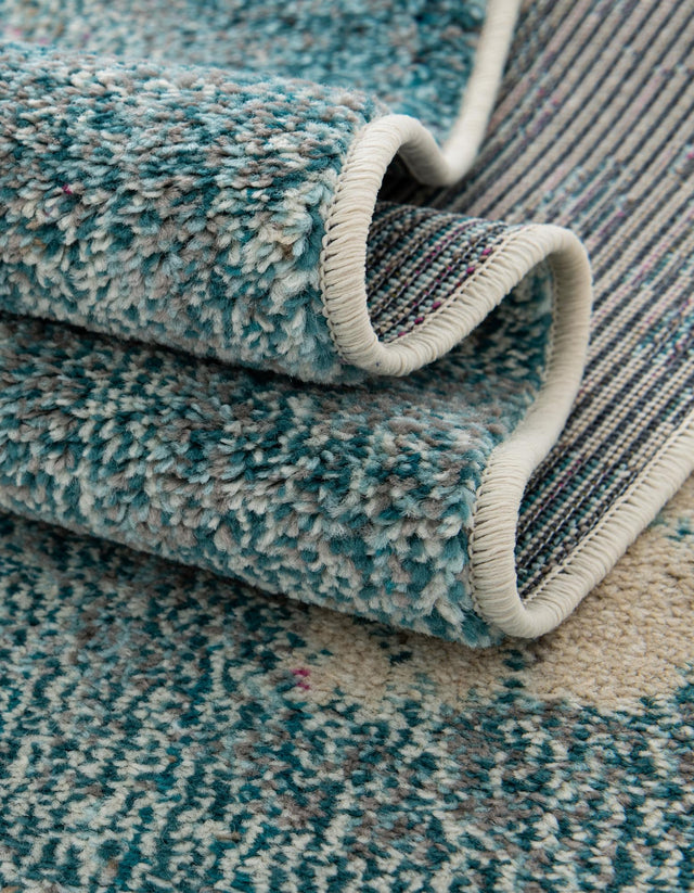 Light Blue 3' 3 x 5' 3 Positano Oval Area Rug Coastal Marine Beach Design Carpet for Modern Living Rooms, Dining, Bedroom, Office for Sale at Rug Engine