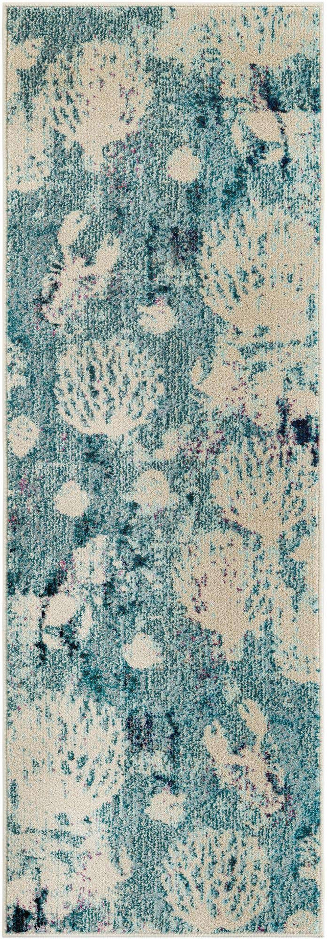 Light Blue 2' x 6' 1 Positano Runner Area Rug Coastal Marine Beach Design Carpet for Modern Living Rooms, Dining, Bedroom, Office for Sale at Rug Engine