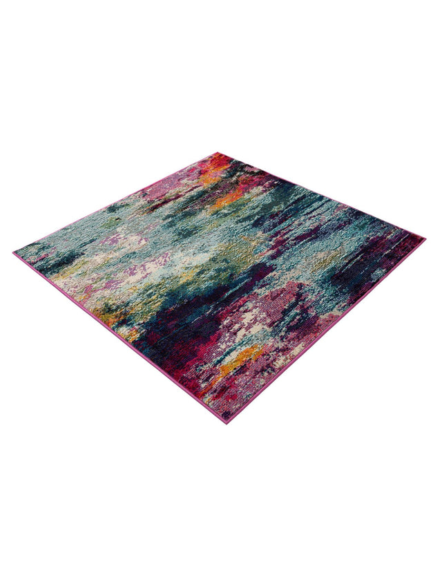Multicolor 4' 1 x 4' 1 Chromatic Square Area Rug 100% Polypropylene With Cotton Backing Abstract Modern Colorful Carpet Mat for Home Decor & Interior Design for Sale at Rug Engine