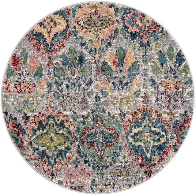 Multicolor 4' 1 x 4' 1 Sumter Round Area Rug Contemporary Durable Easy Clean Carpet for Bedrooms, Living Areas, Dining, Office, Dorms for Sale at Rug Engine