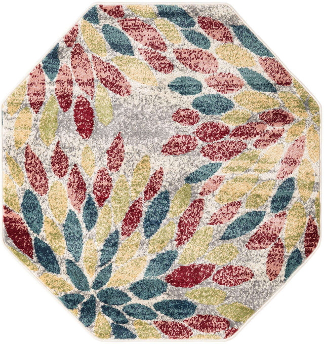 Multicolor 4' 1 x 4' 1 Sumter Octagon Area Rug Contemporary Durable Easy Clean Carpet for Bedrooms, Living Areas, Dining, Office, Dorms for Sale at Rug Engine