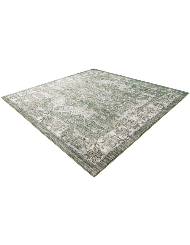 Green 10' x 10' Isabella Square Area Rug Polypropylene & Polyester Traditional Elegant Carpet for Living Rooms, Dining, Office, Dorms for Sale at Rug Engine