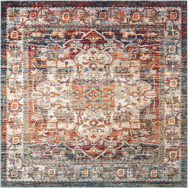 Multicolor 10' x 10' Isabella Square Area Rug Polypropylene & Polyester Traditional Elegant Carpet for Living Rooms, Dining, Office, Dorms for Sale at Rug Engine