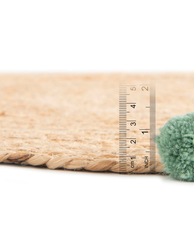 Multicolor 5' 3 x 5' 3 Kids Braided Jute Round Area Rug for Baby Nursery, Toddler Playroom, Bedrooms All Natural Eco-Friendly Sustainable Carpet for Sale at Rug Engine