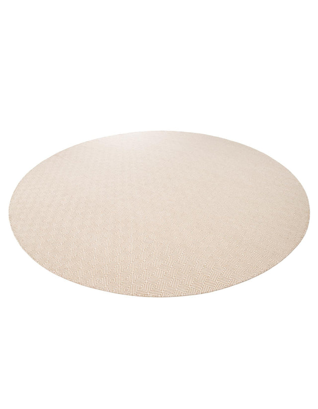 Beige 12' x 12' Geo Trellis Flatweave Round Area Rug 80% Wool & 20% Cotton Natural Geometric Carpet for Living, Office, Dining, Dorms for Sale at Rug Engine