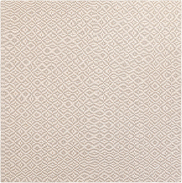 Beige 7' 10 x 7' 10 Geo Trellis Flatweave Square Area Rug 80% Wool & 20% Cotton Natural Geometric Carpet for Living, Office, Dining, Dorms for Sale at Rug Engine
