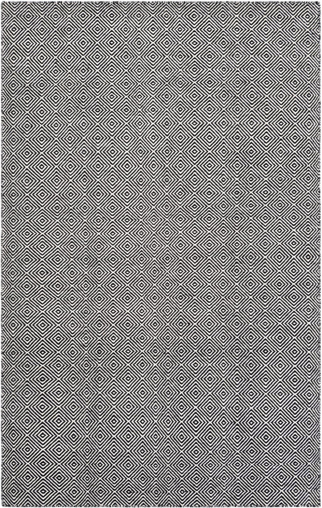 Black 5' 1 x 8' Geo Trellis Flatweave Rectangle Area Rug 80% Wool & 20% Cotton Natural Geometric Carpet for Living, Office, Dining, Dorms for Sale at Rug Engine