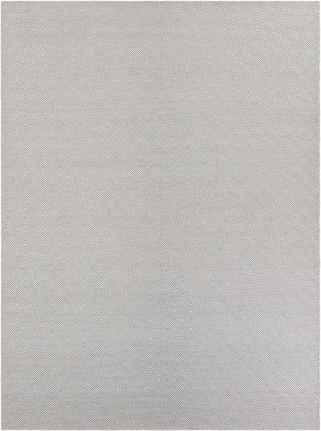 Gray 9' x 12' Geo Trellis Flatweave Rectangle Area Rug 80% Wool & 20% Cotton Natural Geometric Carpet for Living, Office, Dining, Dorms for Sale at Rug Engine