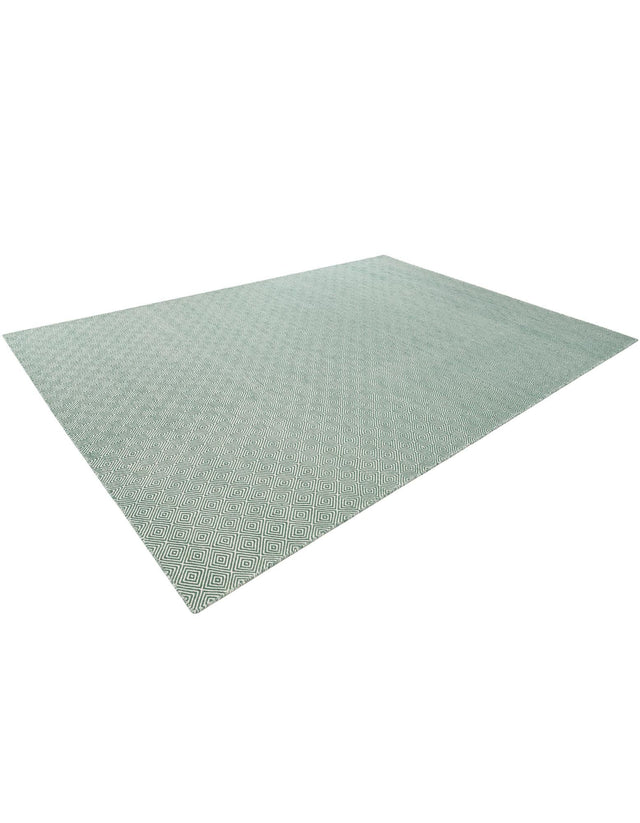 Green 10' x 14' 1 Geo Trellis Flatweave Rectangle Area Rug 80% Wool & 20% Cotton Natural Geometric Carpet for Living, Office, Dining, Dorms for Sale at Rug Engine