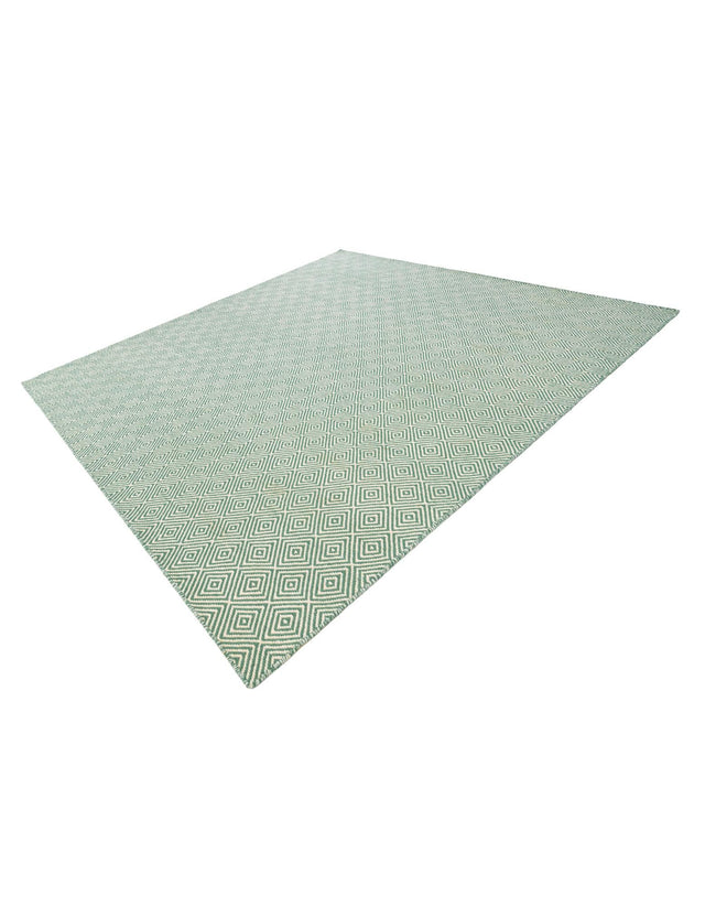 Green 7' 10 x 7' 10 Geo Trellis Flatweave Square Area Rug 80% Wool & 20% Cotton Natural Geometric Carpet for Living, Office, Dining, Dorms for Sale at Rug Engine