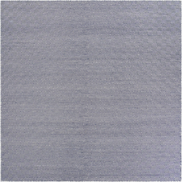 Navy Blue 10' x 10' Geo Trellis Flatweave Square Area Rug 80% Wool & 20% Cotton Natural Geometric Carpet for Living, Office, Dining, Dorms for Sale at Rug Engine