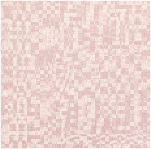 Pink 7' 10 x 7' 10 Geo Trellis Flatweave Square Area Rug 80% Wool & 20% Cotton Natural Geometric Carpet for Living, Office, Dining, Dorms for Sale at Rug Engine