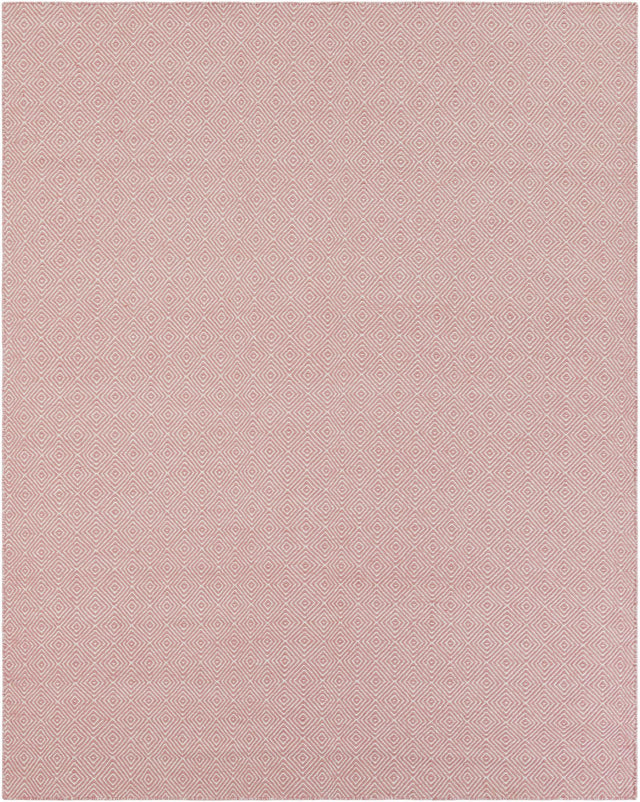 Pink 7' 10 x 10' Geo Trellis Flatweave Rectangle Area Rug 80% Wool & 20% Cotton Natural Geometric Carpet for Living, Office, Dining, Dorms for Sale at Rug Engine