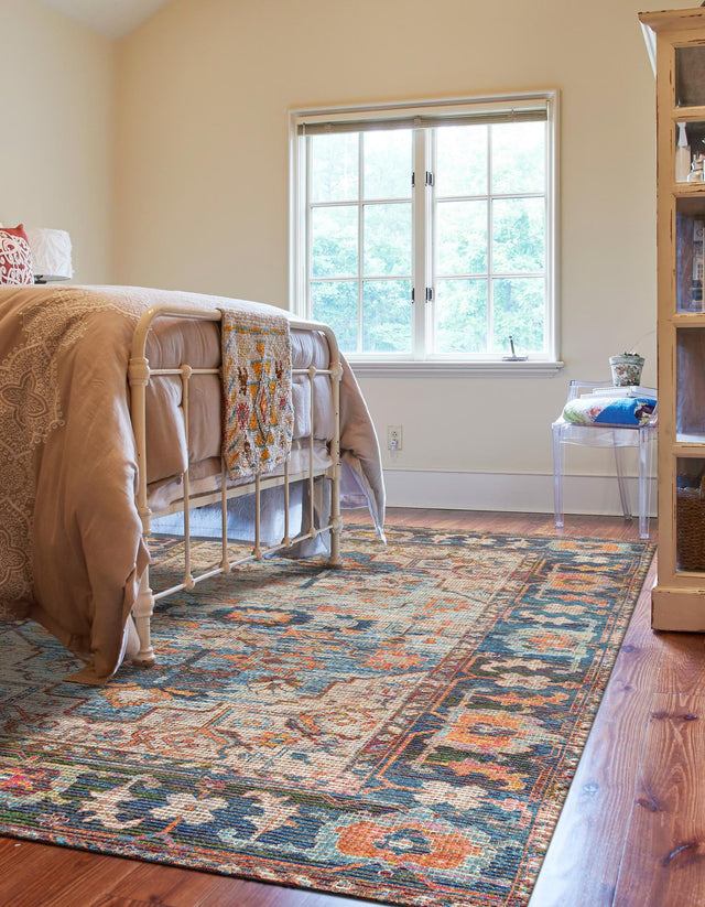 Multicolor 4' 1 x 6' 1 Chenille Jute Rectangle Area Rug Vintage Distressed Boho All Natural Eco-Friendly Sustainable Carpet for Living Dining Office Dorm Rooms for Sale at Rug Engine