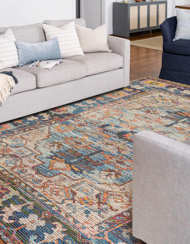 Multicolor 2' x 3' 1 Chenille Jute Rectangle Area Rug Vintage Distressed Boho All Natural Eco-Friendly Sustainable Carpet for Living Dining Office Dorm Rooms for Sale at Rug Engine