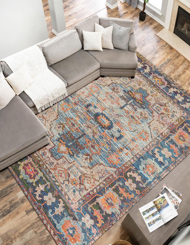 Multicolor 2' x 3' 1 Chenille Jute Rectangle Area Rug Vintage Distressed Boho All Natural Eco-Friendly Sustainable Carpet for Living Dining Office Dorm Rooms for Sale at Rug Engine