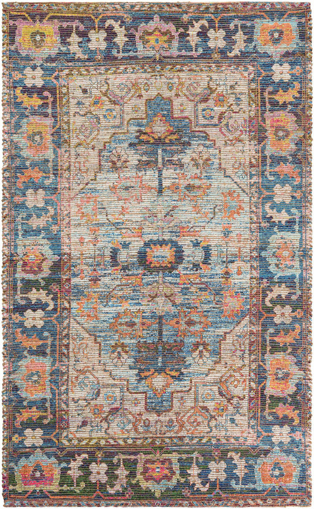 Multicolor 5' 1 x 8' Chenille Jute Rectangle Area Rug Vintage Distressed Boho All Natural Eco-Friendly Sustainable Carpet for Living Dining Office Dorm Rooms for Sale at Rug Engine