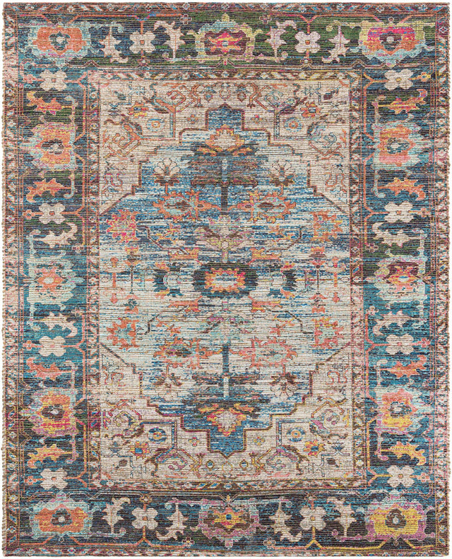 Multicolor 7' 10 x 10' Chenille Jute Rectangle Area Rug Vintage Distressed Boho All Natural Eco-Friendly Sustainable Carpet for Living Dining Office Dorm Rooms for Sale at Rug Engine