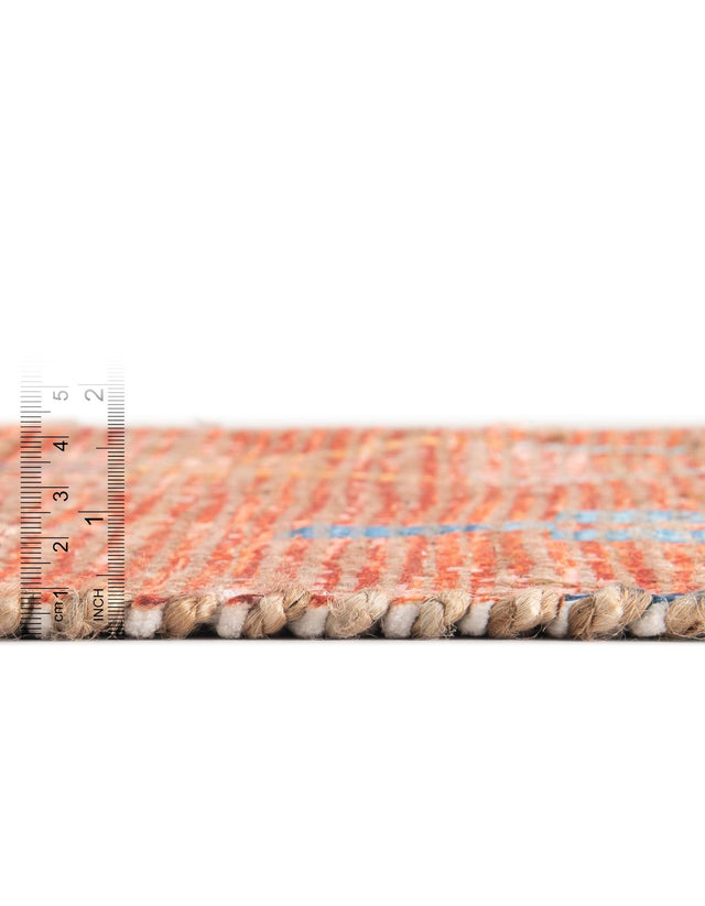 Rust Red 5' 1 x 8' Chenille Jute Rectangle Area Rug Vintage Distressed Boho All Natural Eco-Friendly Sustainable Carpet for Living Dining Office Dorm Rooms for Sale at Rug Engine
