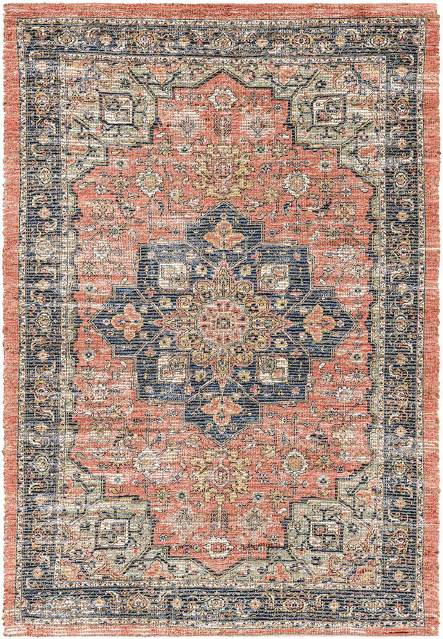 Antique Red 4' 1 x 6' 1 Chenille Jute Rectangle Area Rug Vintage Distressed Boho All Natural Eco-Friendly Sustainable Carpet for Living Dining Office Dorm Rooms for Sale at Rug Engine