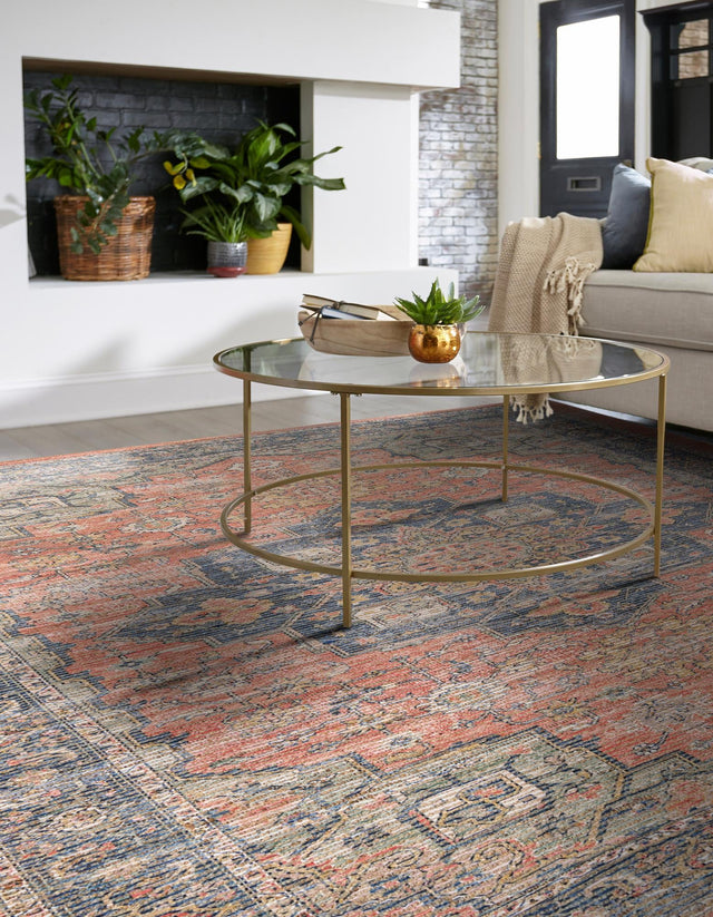 Antique Red 7' 10 x 7' 10 Chenille Jute Square Area Rug Vintage Distressed Boho All Natural Eco-Friendly Sustainable Carpet for Living Dining Office Dorm Rooms for Sale at Rug Engine