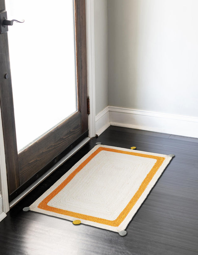 White 2' x 3' 1 Kids Braided Jute Rectangle Area Rug for Baby Nursery, Toddler Playroom, Bedrooms All Natural Eco-Friendly Sustainable Carpet for Sale at Rug Engine