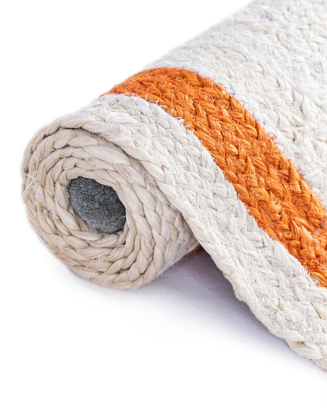 White 7' 10 x 7' 10 Kids Braided Jute Round Area Rug for Baby Nursery, Toddler Playroom, Bedrooms All Natural Eco-Friendly Sustainable Carpet for Sale at Rug Engine