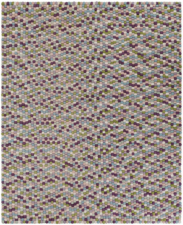 Pink and Purple 7' 10 x 10' Felt Ball Rectangle Area Rug Stunning All Natural 100% Wool Luxury Hand Woven Carpet for Modern Home Interiors Soft Touch Marshmallow Rug for Sale at Rug Engine