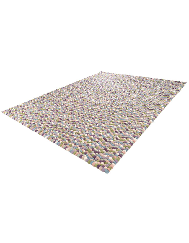 Pink and Purple 9' x 12' Felt Ball Rectangle Area Rug Stunning All Natural 100% Wool Luxury Hand Woven Carpet for Modern Home Interiors Soft Touch Marshmallow Rug for Sale at Rug Engine