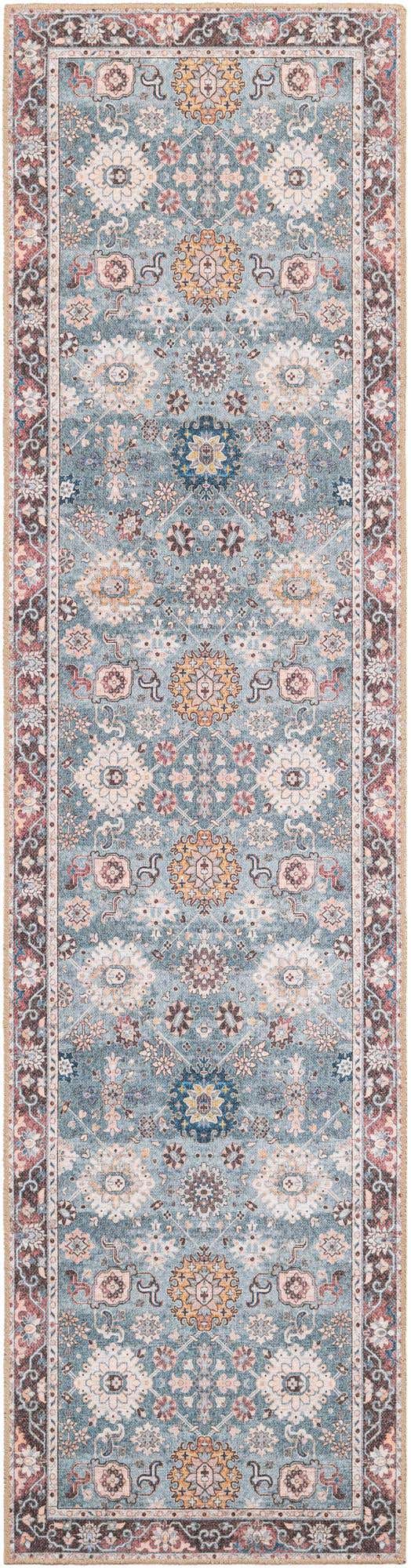 Washable Green 2' 7 x 10' Timeless Runner Area Rug Easy to Clean Stain Resistant & Durable Traditional Classic Vintage Design Carpet for Sale at Rug Engine