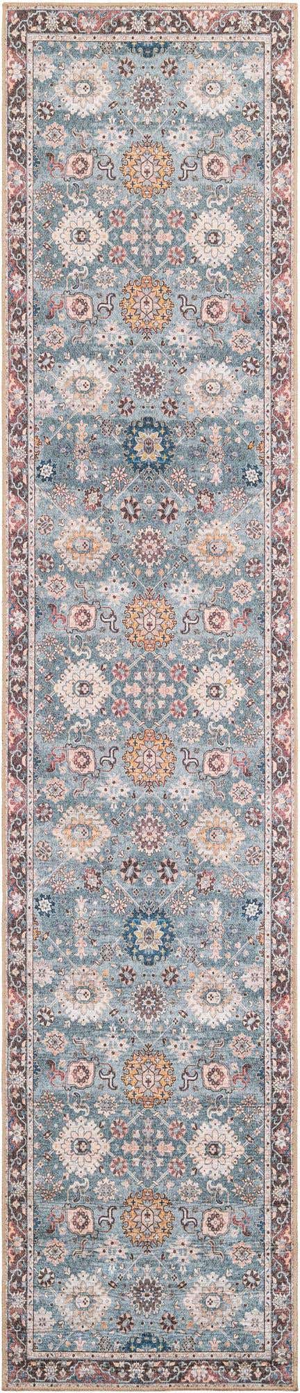 Washable Green 2' 7 x 12' Timeless Runner Area Rug Easy to Clean Stain Resistant & Durable Traditional Classic Vintage Design Carpet for Sale at Rug Engine