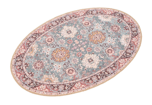 Washable Green 2' x 3' 1 Timeless Oval Area Rug Easy to Clean Stain Resistant & Durable Traditional Classic Vintage Design Carpet for Sale at Rug Engine