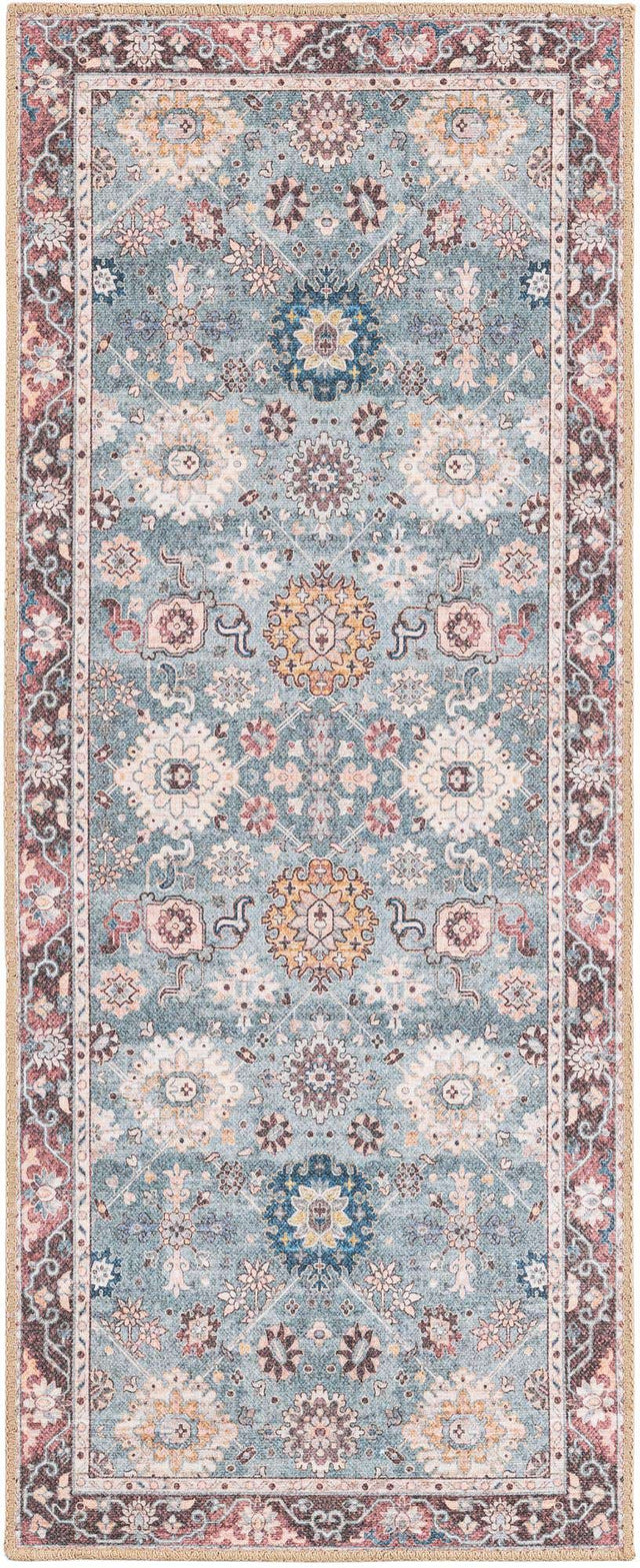 Washable Green 2' x 5' 1 Timeless Runner Area Rug Easy to Clean Stain Resistant & Durable Traditional Classic Vintage Design Carpet for Sale at Rug Engine